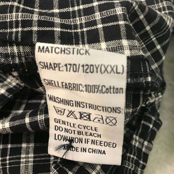 Matchstick Shirt Mens 2XL Black White Plaid Western Button Up Long Sleeve Cotton - Picture 8 of 12